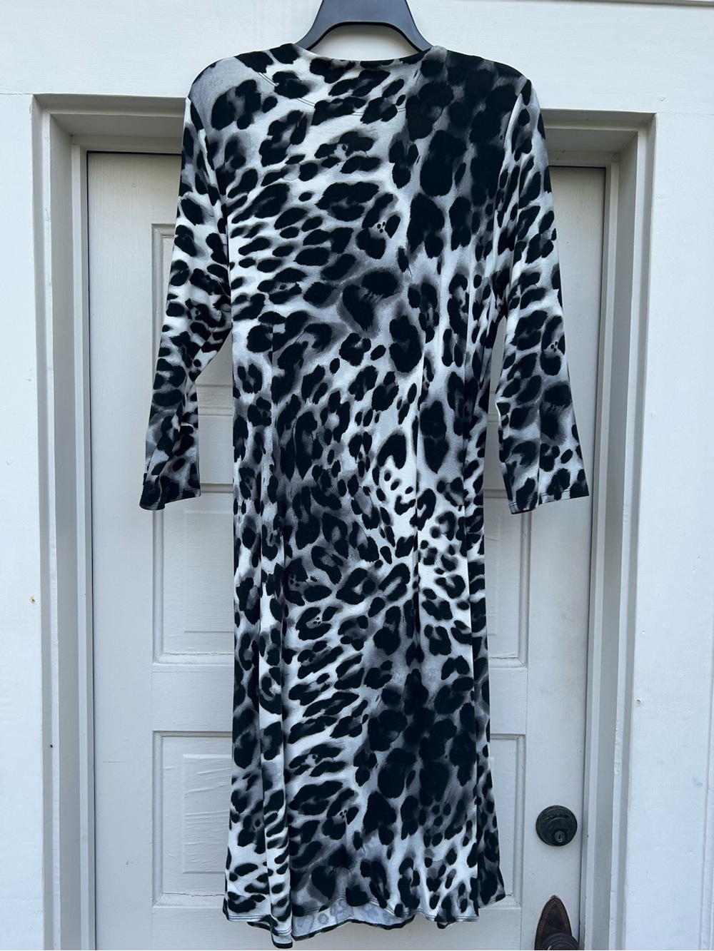 Tommy Bahama Black & White Leopard-Print Faux-Wrap Dress - Picture 2 of 3